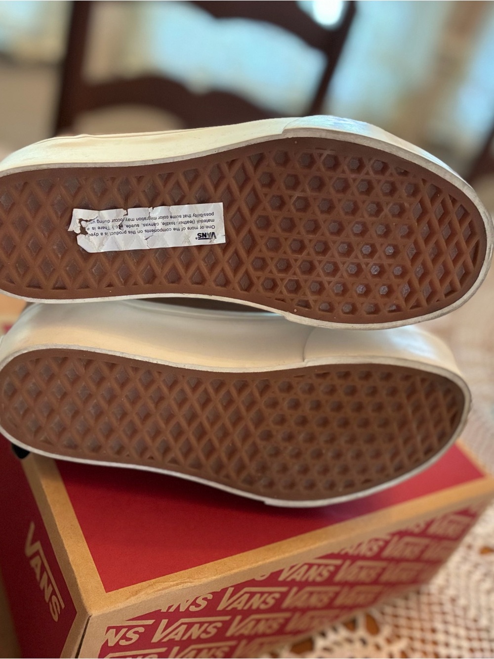 New Vans Old Skool Stackform Sneakers - Brown and White - Picture 6 of 12